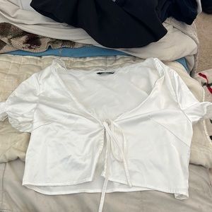 Cropped Shein Going out top! White size Medium! Perfect for summer.